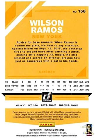 2019 Donruss 158 Wilson Ramos New York Mets Baseball Card