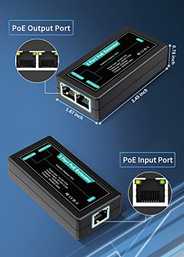 1 em 2 Out Gigabit Poe Extender, Nicgiga 2 Port Poe Repeater 100 metros, IEEE 802.3AF/AT POWER Over Ethernet Poe Splitter para 2