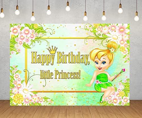 Baby Princess Beddrop para decorações de festa de aniversário Baby Tinkerbell Banner para suprimentos para festas de chá de bebê