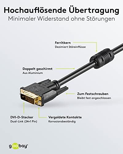 Wentrônico câble dvi-d link dual link masculino vers dvi-d prêmio) 10 m