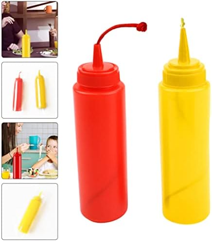 Stobok 2pcs Mustard Mostarda e Ketchup Bottle Fans Fake Salad Bottle Brinqued Toys Toys Phoney Condimento Brinquedo de garrafa para adultos Festa de Halloween Festa de Halloween