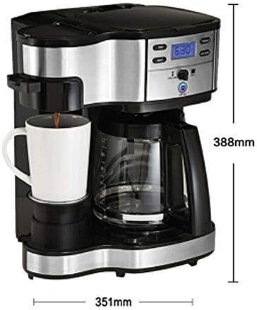 Máquina de café Raxinbang Coffee Machines, máquina de café em casa Máquina de café automática Máquina de café Dual Máquina de café 351mm × 291mm × 388mm preto