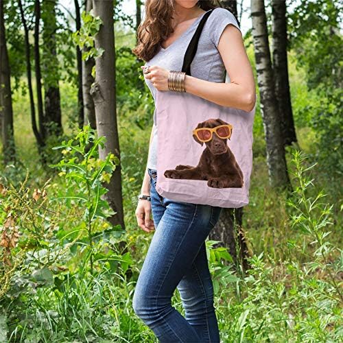 Presentes de Chocolate Labrador para os proprietários de amantes de cães - Sacos de ombro reutilizáveis ​​para compras com cães em - rosa