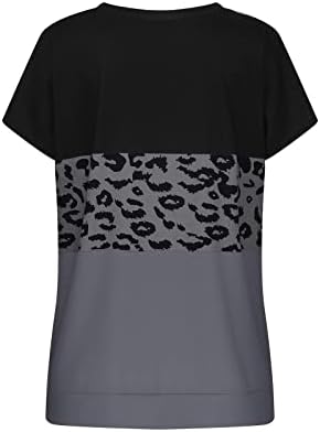 Camisa de tamanho plus size manga comprida feminina leopardo solto leopardo manga curta camise