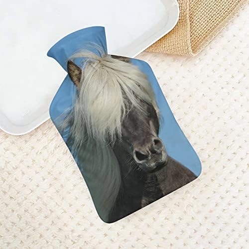 Garrafa de água quente de cavalo com capa macia para compressa quente e terapia a frio alívio da dor 6x10.4in