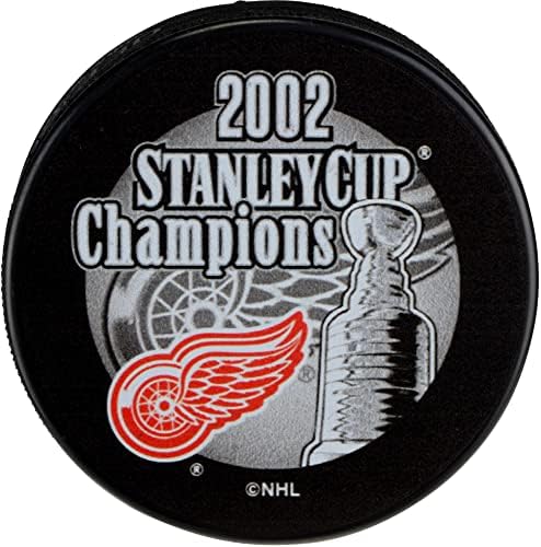 Detroit Red Wings Unsignado 2002 Stanley Cup Logotipo Hóquei Puck - Pucks não assinados