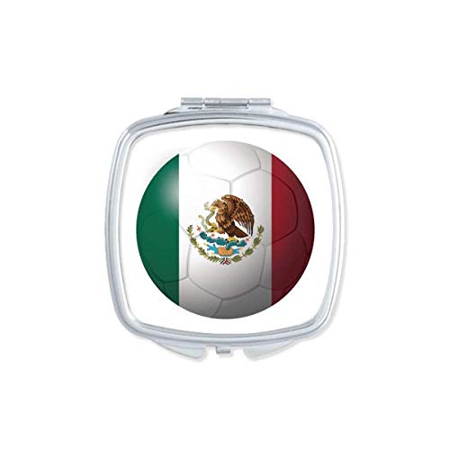México Nacional de futebol de bandeira de futebol espelho portátil de maquiagem de bolso de dupla face de dupla face