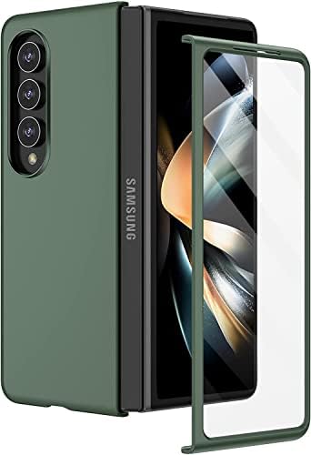 Para o capa Samsung Galaxy Z Fold 4, PC duro PC Ultra-Thin Anti-Scratches Caixa de Proteção à prova de choque para Samsung Galaxy Z Fold 4, Green escuro