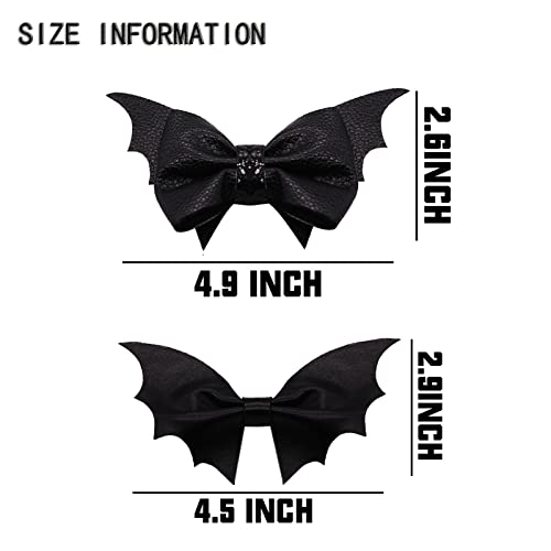 Clipes de arco de cabelo de morcego de neknock para meninas mulheres, 4pcs Halloween Bat Wings Gothic Cosplay Costom