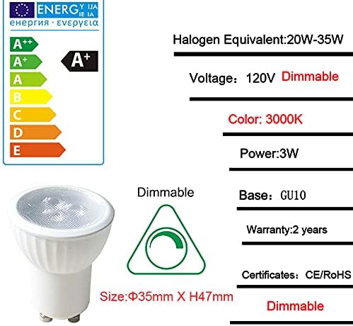 MR11 GU10 Base 120V Mini Mini LED lâmpada de lâmpada 3000K Branco quente 3W Substitua 35W LUZ DE HALOGIL Pequeno para MR11 Rastreamento
