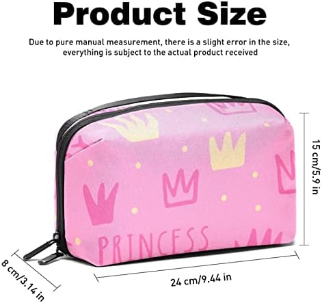 Bolsa de bolsa de maquiagem rosa da coroa rosa feminina e meninas