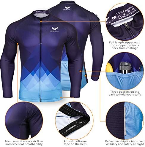 Jerva curta de bicicleta de bicicleta de bicicleta de nove touros com 3 bolsos traseiros Melhoramento de umidade, camisa respirável e rápida de ciclismo seco