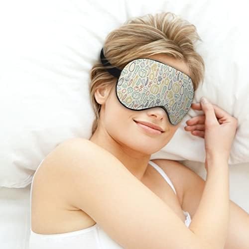 Vegetais vintage padrão dormindo cegos máscara de olho fofo capa noturna engraçada com alça ajustável para mulheres homens