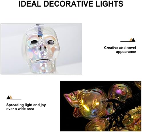 Genérico 1 Conjunto de luzes LED Halloween Skull String Lights Lights Fairy Lights Luzes de Halloween Powerd Halloween