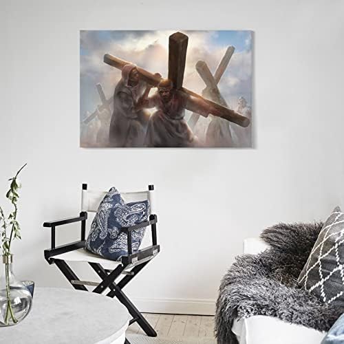 Jesus carrega seu cross Christian Art Premium Posters Christian Poster Arte Religiosa Pasta Passa Pasta Print Print