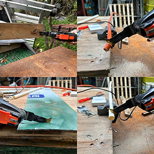 XXGO 4 PCs Pcs SAW Lâminas Titanium Extra Alcance BI Bi Multi Tool Blades Kits para unhas de plástico de madeira Metal Cutting