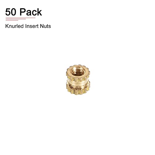 DTGN M2X3X3.5MM MUNDAS DE INSERIÇÃO SUNHENDADE - 50 PACK - BOM PARA CHAPLAS PLÁSTICAS - BRASS FEMANHA FECHE