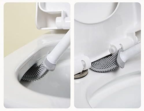 Brush e suporte para banheiro e suporte para banheiro, escova de vaso sanitário com maçaneta destacável, limpador de vaso sanitário portátil montado na parede, para casa de banheiro em casa