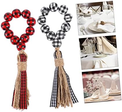 Soimiss 2pcs anéis com tema de penduramento de Natal Tansel Tassel delicado Farckhouse Fiftles de fivelas de Natal Decoração de