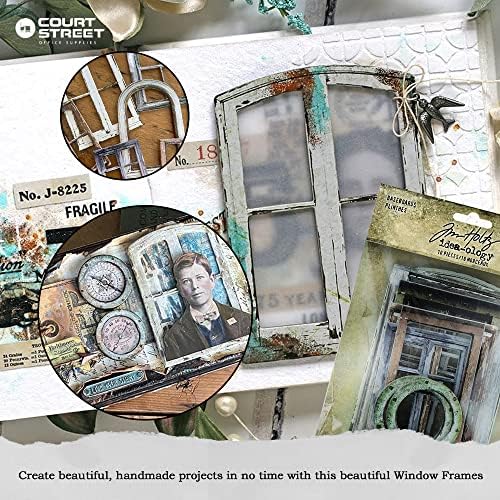 Tim Holtz Idéia -Rodeirla Frames de janela - trechos de pacote de ephemera - Efemeras para scrapbooking, Junk Journaling, Cards, DIY,