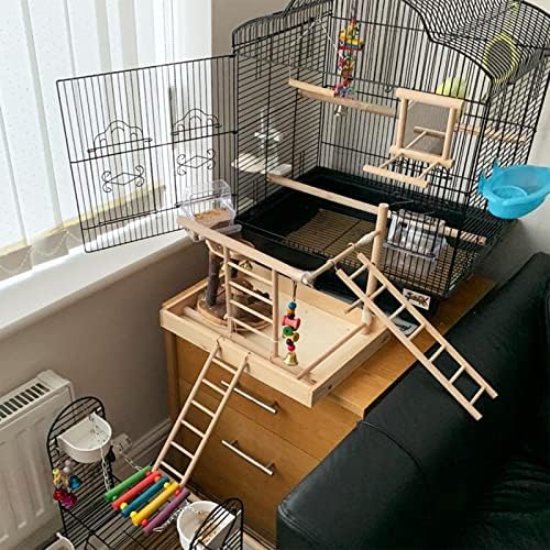 Urroma 6 PCS Parrot Pasta escada, 6 tamanhos de madeira escada de pássaro para gaiola pendurada gaiola de gaiola escalada escada