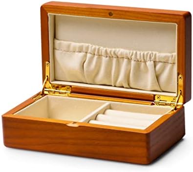 Caixa de jóias de madeira maciça de TJLSS para brincos de anel de bracelete de colar de colar de pendente Jóias de jóias Organizador