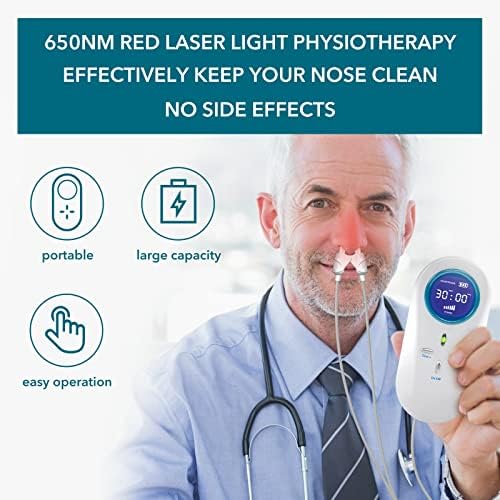 Dr. Kalc El Portable 650nm Red Light Terapia Nasal Dispositivo para nariz, dispositivo de terapia de luz infravermelha