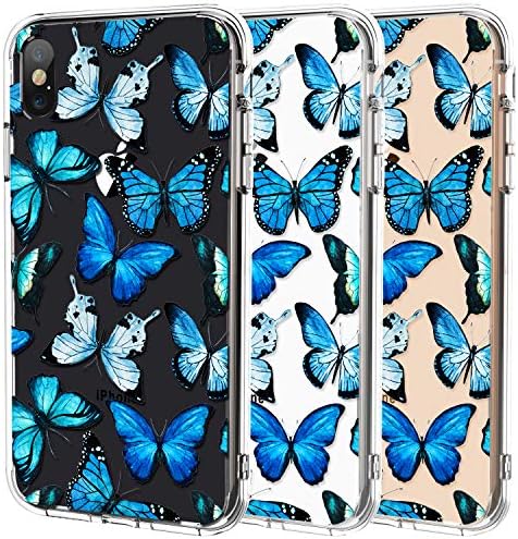 Luhouri iphone x/xs capa com protetor de tela, cobertura clara com designs fofos de moda para mulheres meninas, capa de telefone