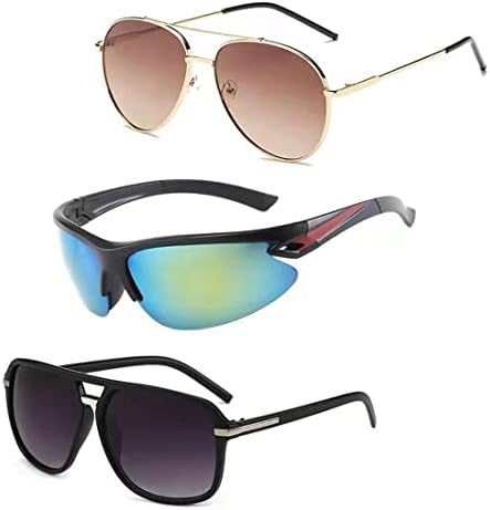 HPLRZXI 3 pares de sol polarizados de óculos de sol esportes para homens para homens mulheres jovens ciclismo de arremesso de ciclismo, proteção UV.