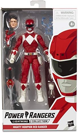 Power Rangers E7755 Coleção Lightning 6 Mighty Morphin Red Ranger de ação colecionável Figura Toy com acessórios