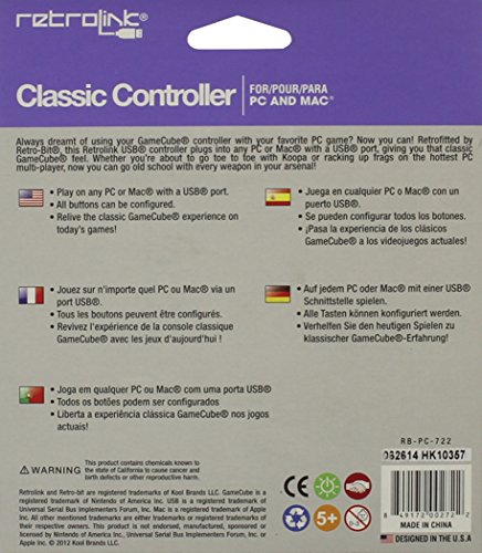 Retro Link Gamecube Estilo USB Controlador com fio