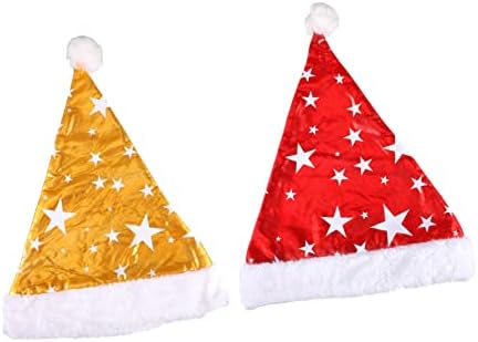 Soimiss 2pcs Claus adultos Caps Decorações com Xmas aconchegante Favores Favors exclusivos Cap de Papai Noel para Aps