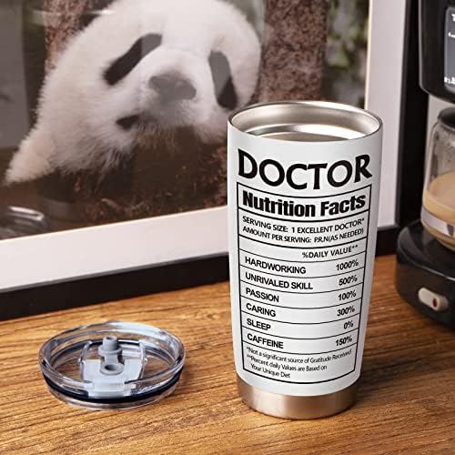 Presentes de Doutor Shuqiueos para Homens, Copa Doctor Tumbler, Presentes de Graduação da Faculdade de Medicina, Caneca de MD, Dia dos Médicos, Presentes de Apreciação do Doutor, Copa do Médico Médico, fatos nutricionais Doctor, 20oz