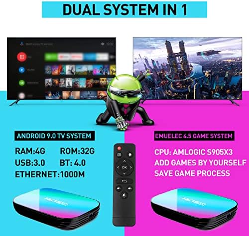 KINHANK SUPER CONSOLE X HK1 RETRO GAME CONSOL COM 95000+JOGOS, EMUELEC 4.5/Android TV 9.0, console de jogos HK1 com chip amlogic