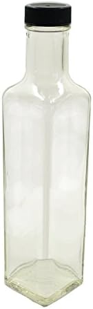 Nicebottles - garrafas de quadra de vidro transparente, 250 ml, bonés pretos - caso de 12