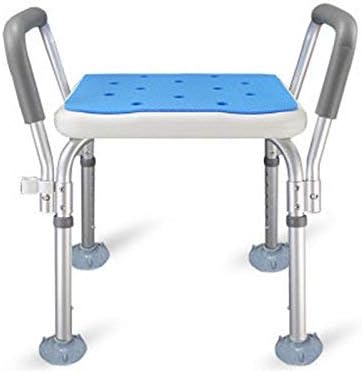 Fehun Bath Stools, Cadeira de banho Conjunto quadrado de alumínio portátil Galinhas de banheiro grávida ajustável Cadeira