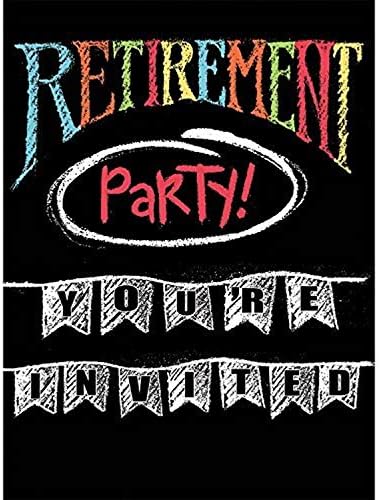 Convites criativos de festa de aposentadoria de aposentadoria, tamanho único, multicolor
