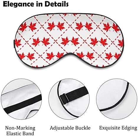 Canada Red Maple Leaf Sleep Máscara de olho de olho macio tampa de olhos com cinta de cinta ajustável para homens para homens