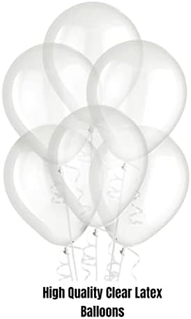 12 3.2 Balões de látex de pérolas de qualidade de hélio - branco, azul claro, azul escuro e claro. Perfeito para qualquer ocasião especial, decoração do chá de bebê, aniversários e festas de férias -100 contagem.