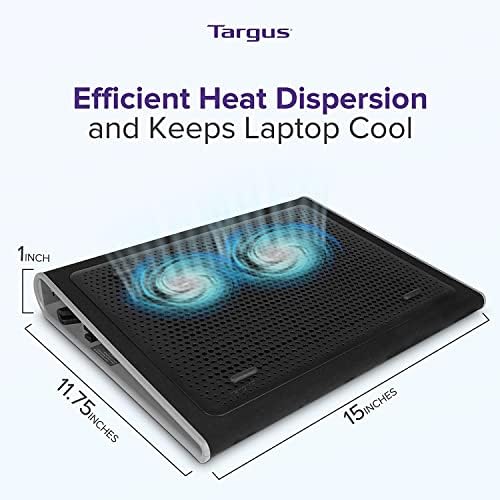 Targus de 17 polegadas de fã dupla fã de tapete de frio e mouse sem fio Targus para computador PC/Mac,