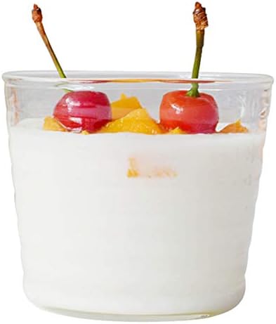 Yarlung 9 Pacote pequenas tigelas de vidro com tampas plásticas, 6,8 oz de pudim de pudim de frutas recipientes de vidro para salada,