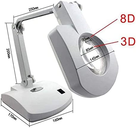 Melhor, lupa com luz e lâmpada de mesa de led de luz LED iluminada LIPIDADE LARGA HANDSFREEL para livros de leitura de baixa