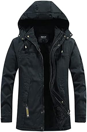 Jaquetas de inverno SJWCLYS para homens, casaco de jaqueta leve e com capuz de capuz para homens com isolamento reciclado