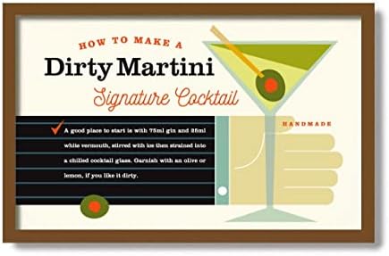 Arte martini, estampa de coquetel exclusiva, arte moderna do século, sinal de bar, martini sujo, decoração de pacote de ratos, bebidas mistas, receita de coquetel