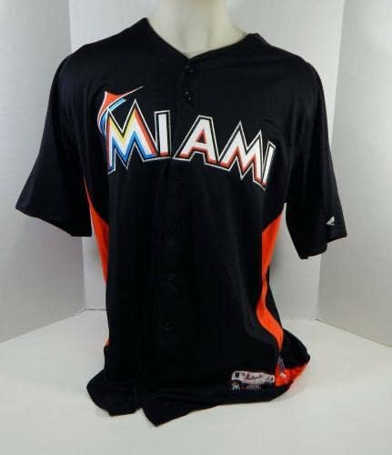 2012-13 Miami Marlins Zack Cox #60 Jogo emitiu Black Jersey St BP 50 DP18513 - Jogo usado MLB Jerseys