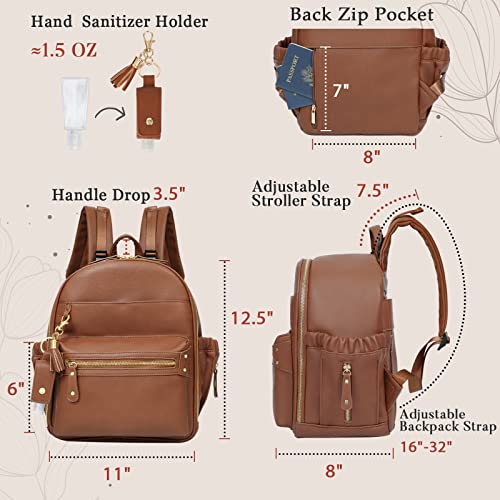 Mini Backpack Backpack Backpack Saco de fraldas com pacote de estojo de suporte de chupeta
