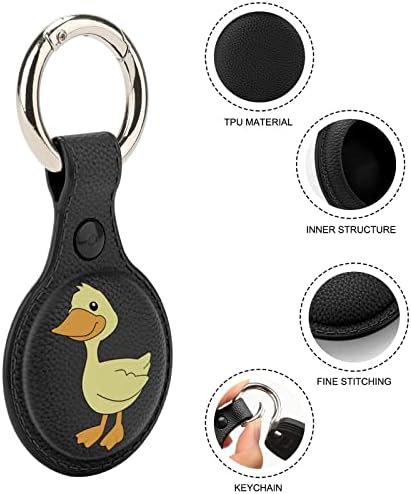 Caixa de pato amarelo TPU para airtag com chaveiro de protetor Tag de tags de ar de proteção de tag rastreador acessórios para chaves backpack Pets bagagem