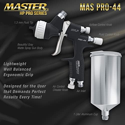 Pistola de Spray HVLP da série Master Pro 44 e 25 grandes copos de pistola de pulverização descartáveis