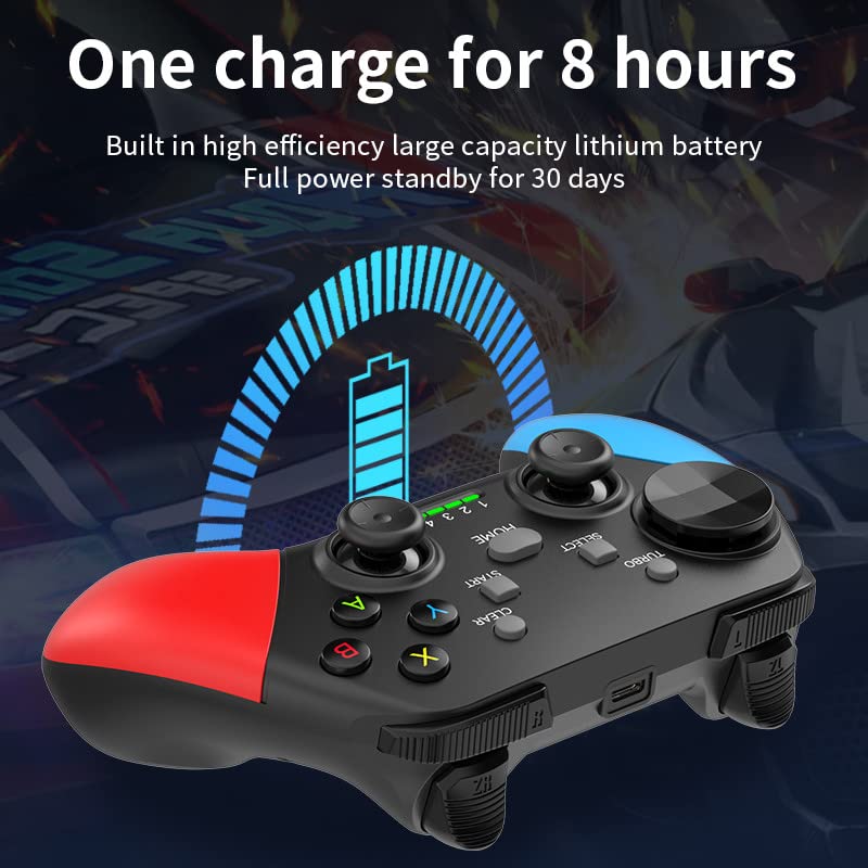 CELECEM Wireless Gaming Controller Game Janking para PC/TV Box/Android/iPhone/Switch/SP3/SP4 Gamepad Arcade MFI Games, conexões