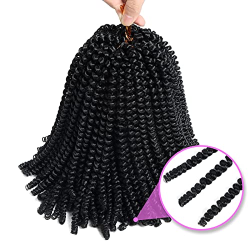 7 pacotes cabelos de torção de primavera de 8 polegadas de 8 polegadas de mola de mola de mola de crochê cabelos cabelos torcentes de crochê de mola para mulheres negras extensões de cabelo 15 fios 55g/pack